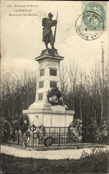 Postcard La Bouille Seine Maritime, Monument des Mobiles