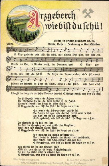 30 individual song cards, Anton Günther
