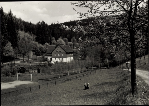 Postcard Waschleithe Grünhain Beierfeld in the Ore Mountains, restaurant Osterlamm
