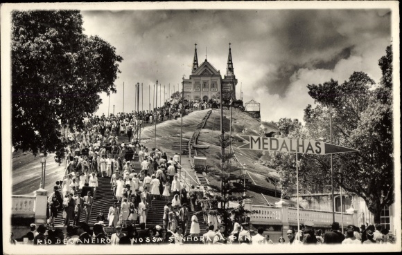 Photo Postcard Rio de Janeiro Brasilien, Nossa Senhora da Penha, Medals