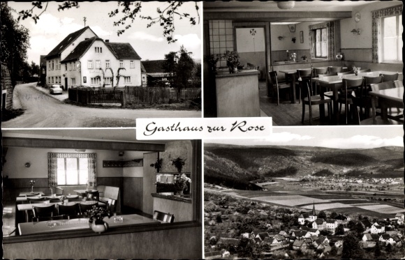Postcard Boxtal Freudenberg am Main, Gasthof zur Rose, place