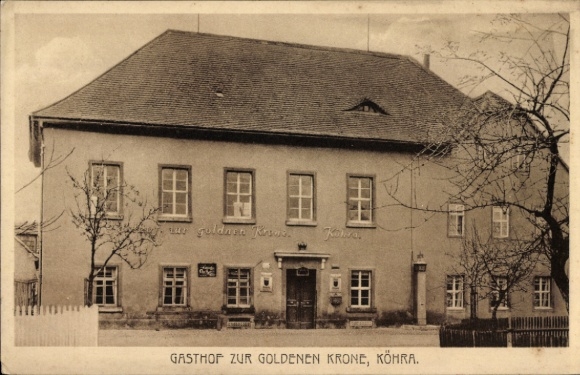 Ak Köhra Belgershain in Saksen, Gasthof zur goldenen Krone