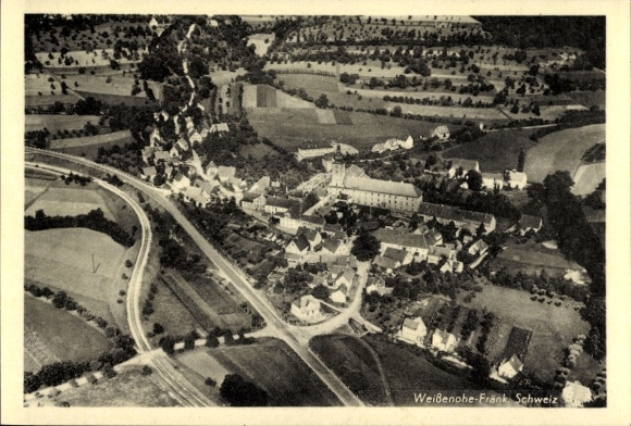 Postcard Weissenohe Weißenohe in Upper Franconia, aerial photograph
