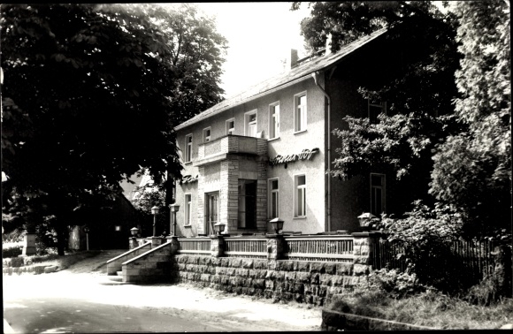 Postcard Gohrisch in Saxony, Guesthouse Annas Hof, street section