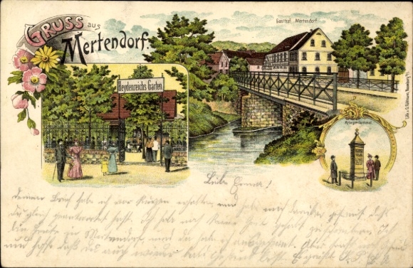 lito Mertendorf w Burgenlandkreis, Gasthof Mertendorf, Ogród Heydenreicha, pomnik wojenny