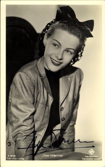 Ak Schauspielerin Ilse Werner, Portrait, UFA, Autogramm