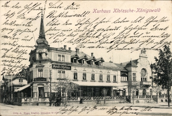 Ak Dresden Klotzsche Königswald, Kurhaus
