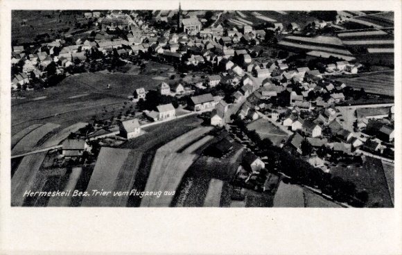 Postcard Hermeskeil in the Hunsrück, aerial photograph