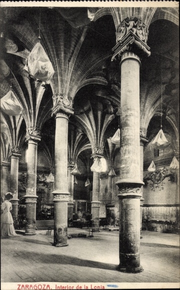 Ak Zaragoza Zaragoza Aragon, Inneres der Lonia