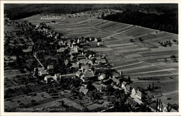 Postcard Schellbronn Neuhausen in the Enzkreis Black Forest, aerial photograph