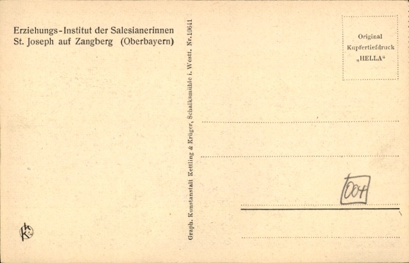 Postcard Zangberg in Upper Bavaria, Educational Institute St. Joseph of the Salesian Sisters, general view