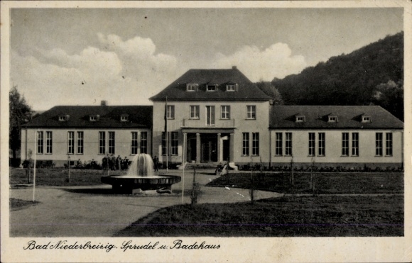 Postcard Niederbreisig Bad Breisig on the Rhine, bathhouse, hot springs