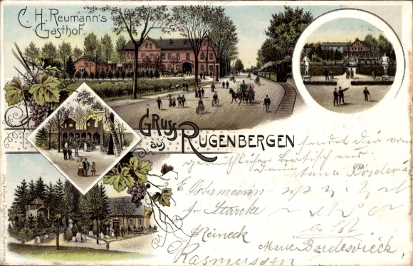 litho Rugenbergen Bönningstedt, herberg, terras, straatgedeelte