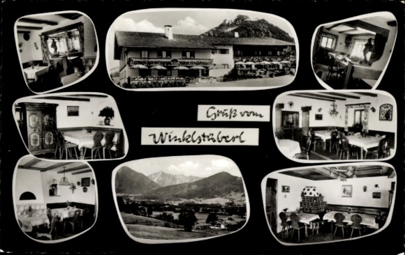 Postcard Winkl Fischbachau Upper Bavaria, Cafe Winklstüberl, interior view