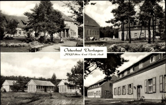 Postcard Baltic resort Dierhagen, FDGB home Ernst Moritz Arndt