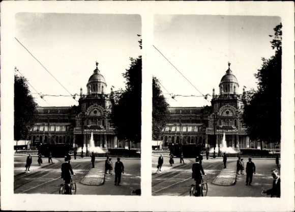 Stereo photo Amsterdam North Holland Netherlands, Frederiksplatz, Palace for People's Welfare