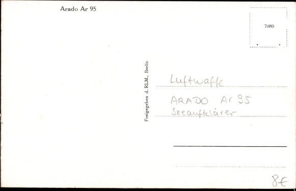 Postcard Arado Ar 95 sea reconnaissance aircraft, Luftwaffe
