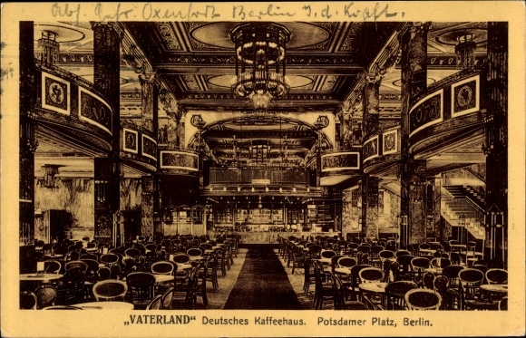 PC Berlin Tiergarten, fatherland, German coffee house, Potsdamer Platz