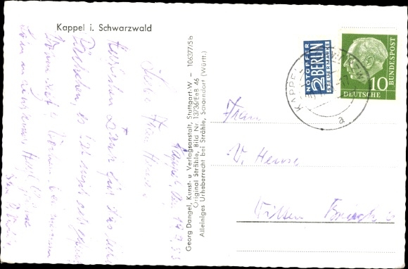 Postcard Kappel Niedereschach in the Schwarzwald-Baar district in Baden-Württemberg, panorama of the place