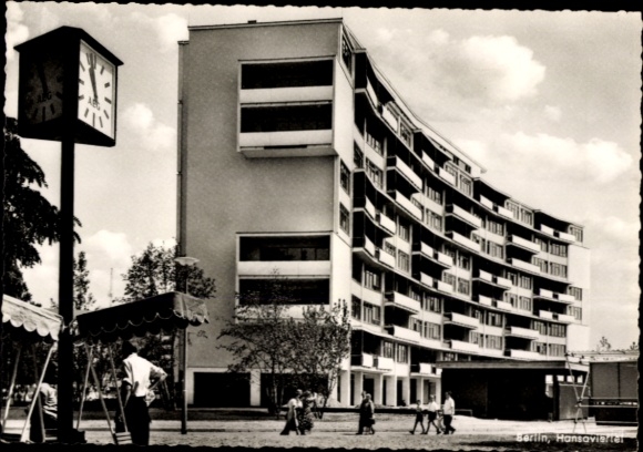 Ak Berlin Tiergarten, Hansaviertel, Uhr