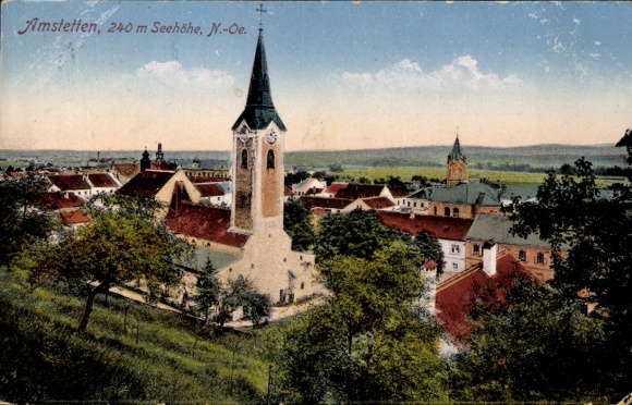Postcard Amstetten in the Swabian Alb, general view