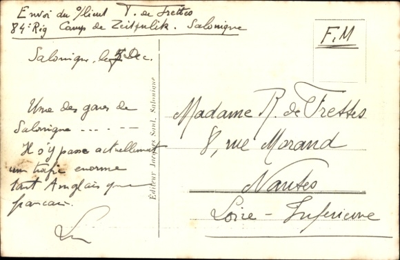 Postcard Thessaloniki Greece, East Station Thessaloniki