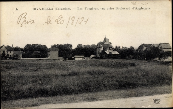 Postcard Riva Bella Calvados, Les Fougeres, View taken from Boulevard d&#39;Angleterre