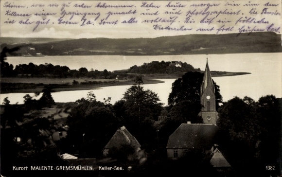 Ak Gremsmühlen Malente in Ostholstein, Kellersee, kerk