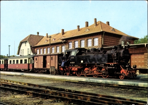 PC Baltic resort Kühlungsborn, West train station, German locomotive, Bäderbahn Molli