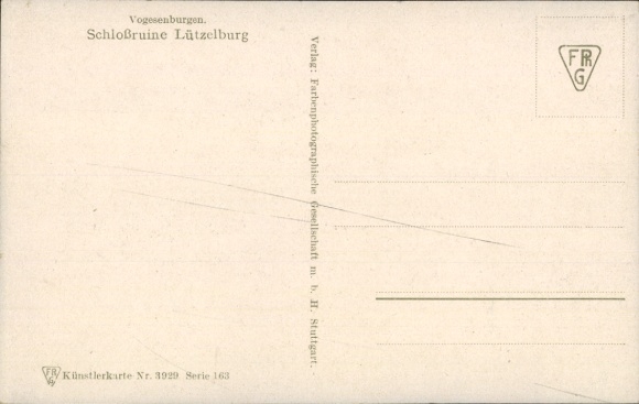 Artist Postcard Bürger, W., Lutzelbourg Lützelburg Lorraine Moselle, Castle Ruins Lützelburg