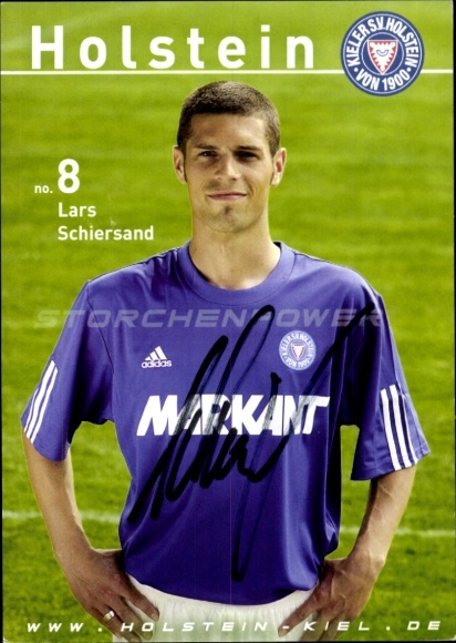 Autograph card footballer Lars Schiersand, Holstein Kiel, autograph