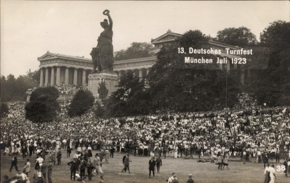 Zdjęcie KP 13. Niemiecki Festiwal Gimnastyczny Monachium, lipiec 1923 r., teren festiwalu, Bawaria, Galeria Sław