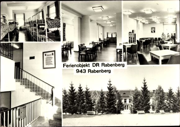 Ak Rabenberg Erzgebirge, vakantiewoning DR Rabenberg, slaapzaal, trappenhuis, eetkamer, entree