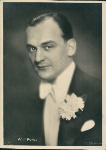 Ak Schauspieler Willi Forst, Portrait, Blume