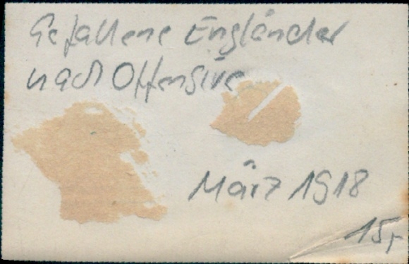 Photo of fallen Englishmen after offensive, theater of war WWI, March 1918