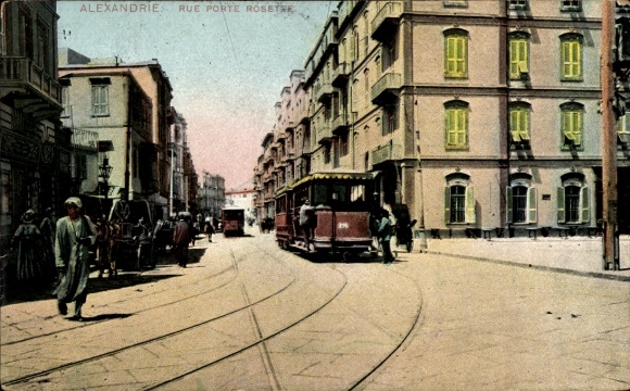 KP Aleksandria Egipt, Rue Porte Rosette, tramwaj