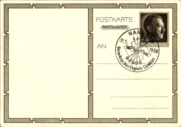 Postal stationery Postcard Führer and Reich Chancellor Adolf Hitler, well-wishers, BDM