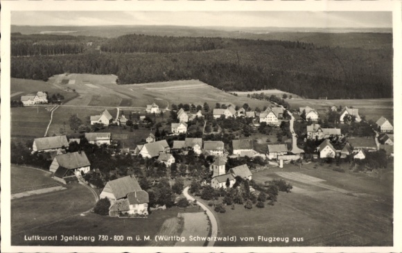 Ak Igelsberg Freudenstadt im Schwarzwald, Fliegeraufnahme