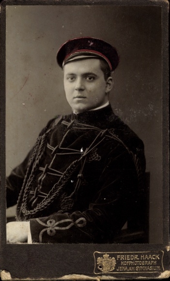 CdV Jena in Thüringen, Student in Corps Kleidung, Burschenschaft, Fotograf Friedrich Haack