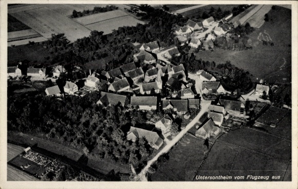 Postcard Untersontheim Obersontheim in Württemberg, aerial photograph