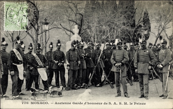 Postcard Monaco, Garde d&#39;honneur de SASM le Prince