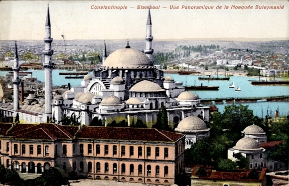 Postcard Constantinople Istanbul Türkiye, Mosquee Suleymanie, Süleymaniye Mosque