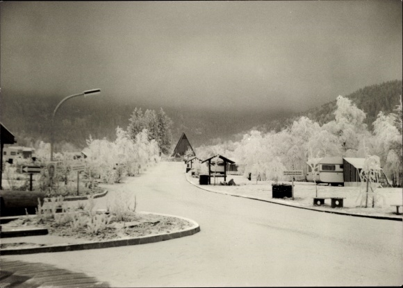 Ak Lackenhäuser Neureichenau in het Beierse Woud, vakantie- en recreatiecentrum Knaus, winter