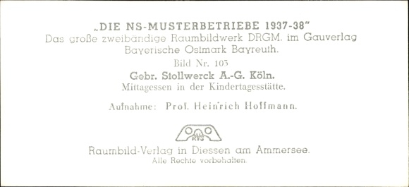 Stereo room image photo NS model companies 1937-38 No. 103 Gebr. Stollwerck AG Cologne daycare center
