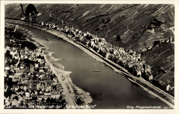 Ak Zell an der Mosel, luchtfoto