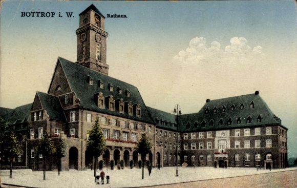 Postcard Bottrop in the Ruhr area, Town Hall