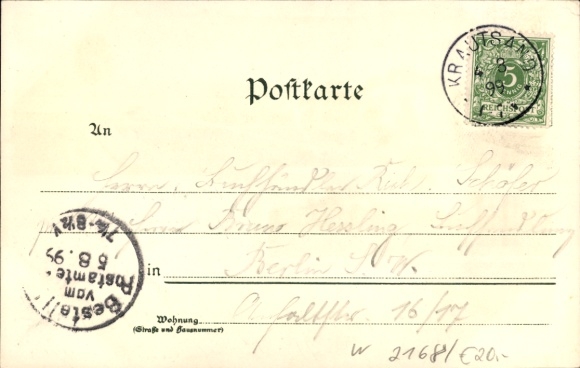 Chromo-Litho Krautsand Drochtersen in the Stade district, steamer bridge, Rhede, Elbe section