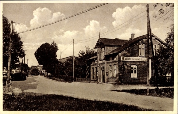 Postcard Heidekamp in Holstein, inn and grocery store