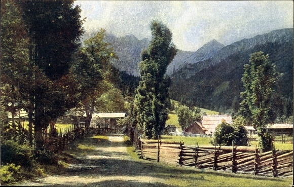 Postcard Bodental Carinthia, village section