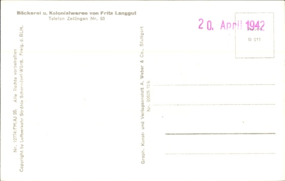 Postcard Unterleinach Leinach in Lower Franconia, aerial photograph